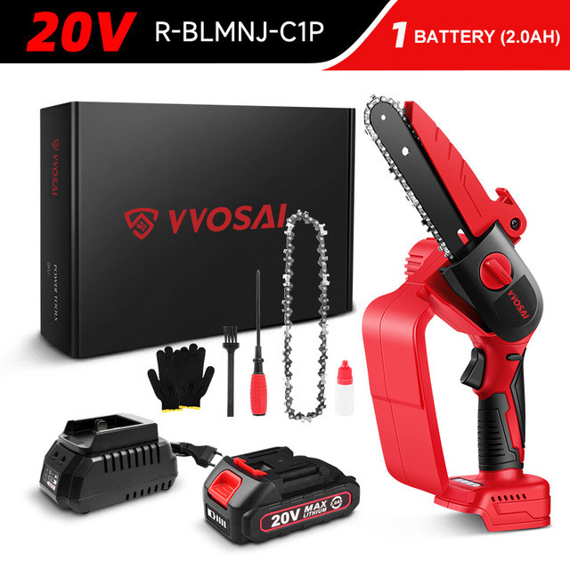 WOSAI 20V Brushless Chainsaw 6 Inch Mini Electric Saw Cordless Handheld Pruning Saw Portable Wood Cutting Tool MT-Series