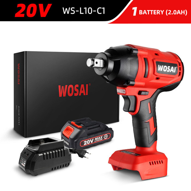 WOSAI 20V Electric Impact Wrench 600N.m Brushless Wrench Rechargeable 1/2 inch Li-ion Battery For Car Tires Cordless Power Tools