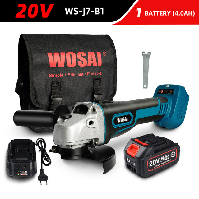 WOSAI M14 Cordless Angle Grinder 20V Lithium-Ion Grinding Machine Cutting Electric Angle Grinder Grinding Brushless Power Tool